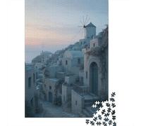 Pueblos mediterráneos 1.000piezas Rompecabezas Vista al mar Adultos Actividades Formativas Retos Hogar Decoración 1000pcs (75x50cm)