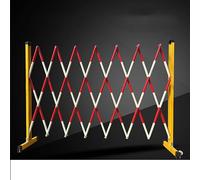 Puede ampliar las barreras móviles, Retractable Expandable Mobile Barrier FRP with Casters Reflective Strips Yellow Black 120cm Height (2-10m) Length(H120CM+L200cm/6.5ft)
