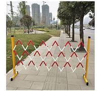 Puede ampliar las barreras móviles, Retractable Traffic Barricade Folding Safety Barrier Fiberglass Composite 25mm Steel Pipe Yellow and Black Multiple Sizes Pack of 1(1.2x4m)