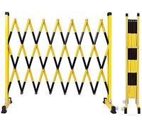 Puede ampliar las barreras móviles, Traffic Safety Barricade Gate With Wheels Multicolor 1.2x(2.5-8) m(Yellow Black,1.2x8m)