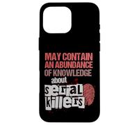 Puede contener una camisa de abundancia de conocimiento Divertido crimen verdadero Carcasa para iPhone 16 Pro Max