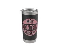 Puede contener whisky Bebidas Divertidas Bebidas Adulto Bebiendo Broma Vaso térmico de acero inoxidable de doble pared