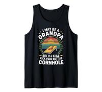 Puede que sea abuelo, pero te patearé el trasero Divertido Cornhole Camiseta sin Mangas