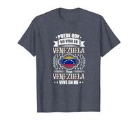 Puede Que Yo No Viva En Venezuela, Pero Venezuela Vive En Mí Camiseta, Hombre, Azul Jaspeado, XXL