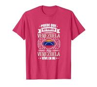 Puede Que Yo No Viva En Venezuela, Pero Venezuela Vive En Mí Camiseta, Hombre, Rojo Jaspeado, 3XL