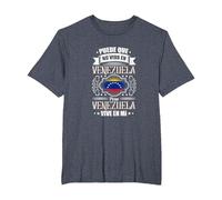 Puede Que Yo No Viva En Venezuela, Pero Venezuela Vive En Mí Camiseta, Hombre Tallas Grandes, Azul Jaspeado, 5X Alto