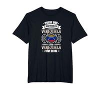 Puede Que Yo No Viva En Venezuela, Pero Venezuela Vive En Mí Camiseta, Hombre Tallas Grandes, Negro, 2X Alto