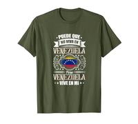 Puede Que Yo No Viva En Venezuela, Pero Venezuela Vive En Mí Camiseta, Hombre, Verde Oliva, XXL