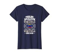 Puede Que Yo No Viva En Venezuela, Pero Venezuela Vive En Mí Camiseta, Mujer, Azul Marino, XL