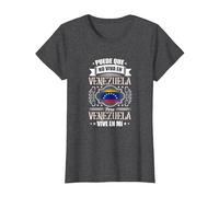 Puede Que Yo No Viva En Venezuela, Pero Venezuela Vive En Mí Camiseta, Mujer, Jaspeado Oscuro, XXL