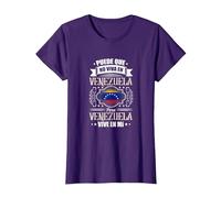 Puede Que Yo No Viva En Venezuela, Pero Venezuela Vive En Mí Camiseta, Mujer, Morado, XXL