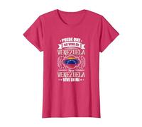 Puede Que Yo No Viva En Venezuela, Pero Venezuela Vive En Mí Camiseta, Mujer, Rojo Jaspeado, 3XL