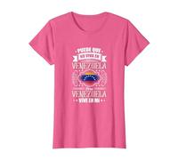 Puede Que Yo No Viva En Venezuela, Pero Venezuela Vive En Mí Camiseta, Mujer, Rosa Jaspeado, 3XL