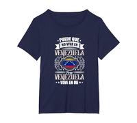 Puede Que Yo No Viva En Venezuela, Pero Venezuela Vive En Mí Camiseta, Mujer Tallas Grandes, Azul Marino, 4XL Grande