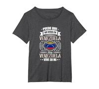 Puede Que Yo No Viva En Venezuela, Pero Venezuela Vive En Mí Camiseta, Mujer Tallas Grandes, Jaspeado Oscuro, 1XL Grande