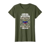 Puede Que Yo No Viva En Venezuela, Pero Venezuela Vive En Mí Camiseta, Mujer, Verde Oliva, XS
