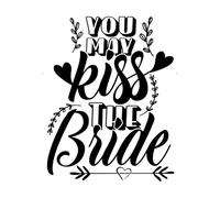 Puedes besar a la novia Calcomanías de pared de papel adhesivo 49.2x60.6cm No se cae Negro