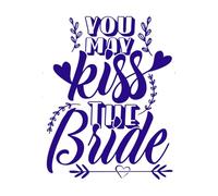 Puedes besar a la novia Pegatinas de tallado fino 41x50.5cm Vinilos para ventanas Azul oscuro