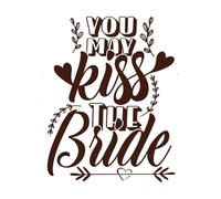 Puedes besar a la novia Pegatinas de tallado fino 49.2x60.6cm Fácil instalación Café