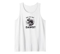 ¿Puedo acariciar a ese DAWG? Funny Meme Bear Hiking Camping Camiseta sin Mangas