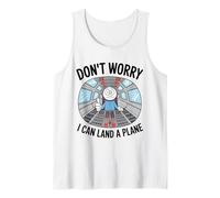 Puedo aterrizar un avión Simulador de Vuelo Piloto Sarcasmo Avión Camiseta sin Mangas