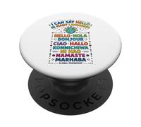 Puedo Decir Hola Muchos Idiomas Cultura Mundial PopSockets PopGrip Adhesivo