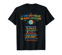 Puedo Decir Hola Muchos Idiomas Viajero del Mundo Camiseta