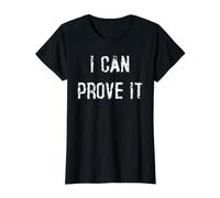 Puedo demostrarlo Camiseta gráfica económica, Mujer, Negro, XL