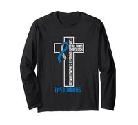 Puedo Hacer Cosas Jesús Que me fortalece Diabetes Tipo 1 Manga Larga, Unisex para Adultos, Negro, L