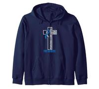 Puedo Hacer Cosas Jesús Que me fortalece Diabetes Tipo 1 Sudadera con Capucha, Unisex para Adultos, Azul Marino, XL