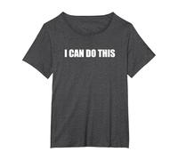 Puedo Hacer Esto Camiseta, Mujer Tallas Grandes, Jaspeado Oscuro, 6XL Grande