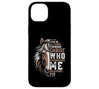 Puedo Hacer Todas Las Cosas a través de Christ Horse Inspirational Carcasa para iPhone 14 Plus