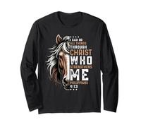 Puedo Hacer Todas Las Cosas a través de Christ Horse Inspirational Manga Larga