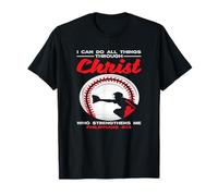 Puedo Hacer Todas Las Cosas a través de Cristo Baseball Faith Camiseta