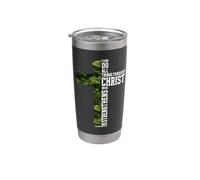 Puedo hacer todas las cosas a través de Cristo Camouflage Cross Bible Vaso térmico de acero inoxidable de doble pared