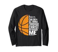 Puedo Hacer Todas Las Cosas a través de Cristo Christian Basketball Manga Larga