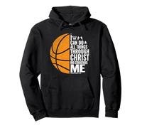 Puedo Hacer Todas Las Cosas a través de Cristo Christian Basketball Sudadera con Capucha