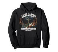 Puedo Hacer Todas Las Cosas a través de Cristo Christian Fishing Angler Sudadera con Capucha