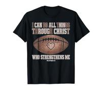 Puedo Hacer Todas Las Cosas a través de Cristo Christian Football Faith Camiseta