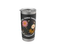 Puedo hacer todas las cosas a través de Cristo Christian Wildflowers Vaso térmico de acero inoxidable de doble pared