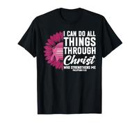 Puedo Hacer Todas Las Cosas a través de Cristo Concientización sobre el cáncer de Mama Camiseta