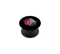 Puedo Hacer Todas Las Cosas a través de Cristo Concientización sobre el cáncer de Mama PopSockets PopGrip Adhesivo
