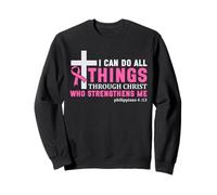Puedo Hacer Todas Las Cosas a través de Cristo Concientización sobre el cáncer de Mama Sudadera