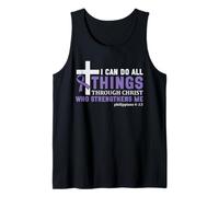 Puedo Hacer Todas Las Cosas a través de Cristo Concientización sobre la Epilepsia Púrpura Camiseta sin Mangas