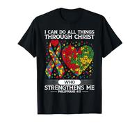 Puedo Hacer Todas Las Cosas a través de Cristo Cristiano Autismo Puzzle Camiseta