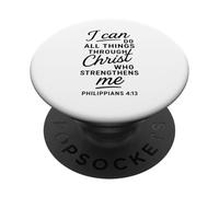 Puedo Hacer Todas Las Cosas a través de Cristo Filipenses 4:13 Biblia PopSockets PopGrip Adhesivo