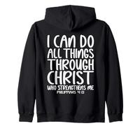 Puedo hacer todas las cosas a través de Cristo Filipenses 4:13 Sudadera con Capucha