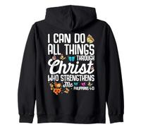 Puedo Hacer Todas Las Cosas a través de Cristo Filipenses 4 13 Versículo Sudadera con Capucha
