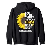 Puedo Hacer Todas Las Cosas a través de Cristo Filipenses 4 13 Versículo Sudadera con Capucha