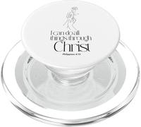 Puedo hacer todas las cosas a través de Cristo Floral Verse PopSockets PopGrip para MagSafe